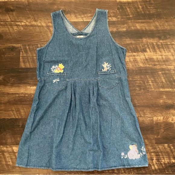 Disney Dresses & Skirts - SOLD Vintage Disney store Winnie the Pooh floral embroidered denim jean dress